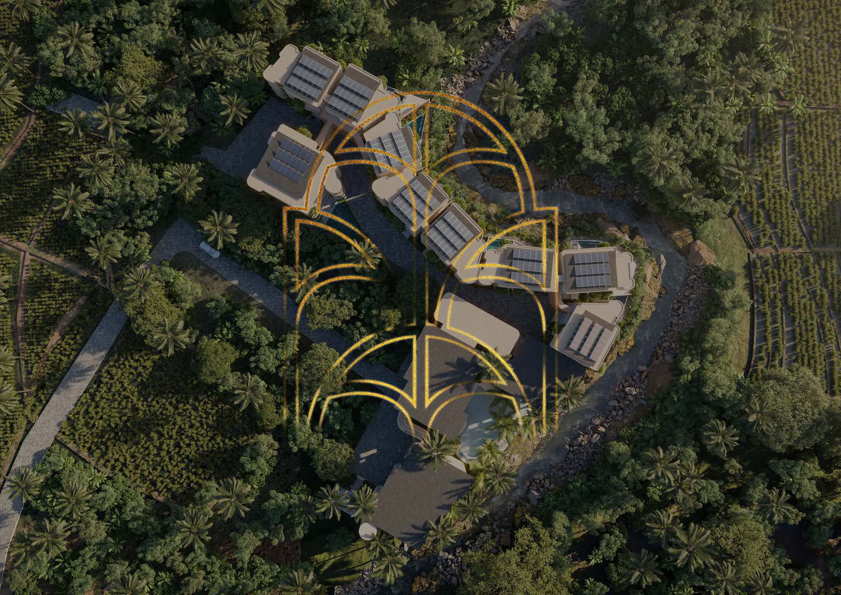 Anahita River Suite aerial, river frontage